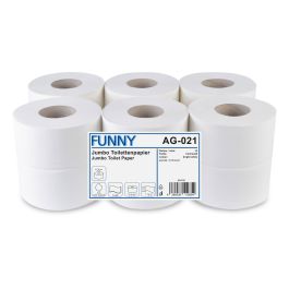 Jumbo-Toilettenpapier, 2-lagig ,Zellstoff weiß, Ø 19 cm, 12 Rollen