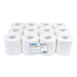 Jumbo-Toilettenpapier, 2-lagig ,Zellstoff weiß, Ø 15,2 cm, 12 Rollen