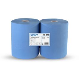 Industrierolle 36 cm, 2-lagig, blau ,Zellstoff, 1.000 Blatt, 2 Rollen