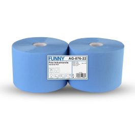 Industrierolle 22 cm, 2-lagig, blau ,Zellstoffmix , 1.000 Blatt, 2 Rollen