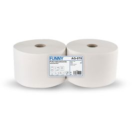 Industrierolle 22 cm, 2-lagig, weiß ,Zellstoffmix, 1.500 Blatt, 2 Rollen