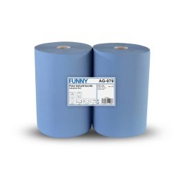 Industrierolle 37,5 cm, 3-lagig, recycling blau ,500 Blatt, 2 Rollen