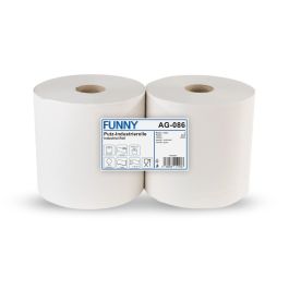 Industrierolle 26 cm, 2-lagig, weiß ,Zellstoffmix, 1.000 Blatt, 2 Rollen