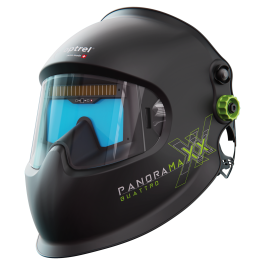 panoramaxx quattro - schwarz: Schweisshelm mit besten optischen Klassen 1/1/1/1 und farbrealistischer Panoramasicht, variable Schutzstufe mit ShadeTronic® 3/4-13 (manuell 8-13), Öffnungsverzögerung mit FadeTronic, Schleifmodus, Empfindlichkeitsregulierung