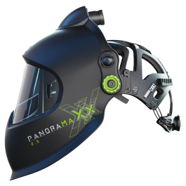 panoramaxx2.5 - schwarz: Frischluftschweisshelm (e3000/X) mit farbrealistischer Panoramasicht, variable Schutzstufe mit ShadeTronic® 2.5/5-12 (manuell 7-12), Öffnungsverzögerung mit FadeTronic, Schleifmodus, Empfindlichkeitsregulierung, optrel re-charge, 
