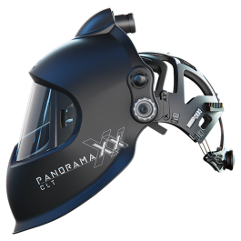 panoramaxx clt - schwarz: Frischluftschweisshelm (e3000/X) mit Crystal Lens Technology und farbrealistischer Panoramasicht, variable Schutzstufe mit ShadeTronic® 2.0/4-12 (manuell 7-12), Öffnungsverzögerung mit FadeTronic, Schleifmodus, Empfindlichkeitsre