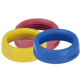 Markierungsmutter M28 gemischt - M28 • je 3x rot, blau, gelb • 9 Stück
