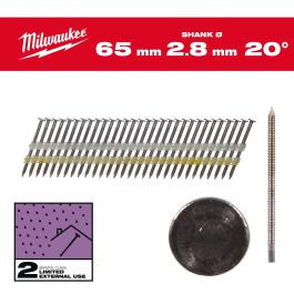 7,4 x 2,8 x 65 mm, Ringschaft verzinkt,  20° Rundkopf-Nägel für M18FFN21