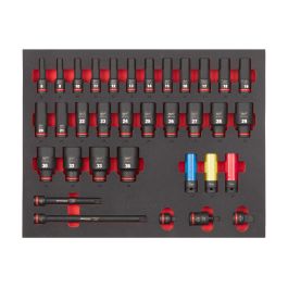 34-teilige Einlage für Werkstattwagen 78 cm 1/2" SHOCKWAVE Schlagnüsse lang Einlage