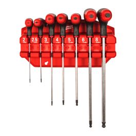 7-teilig, 2, 2.5, 3, 4, 5, 6, 8 mm + magnetischer Halter T-Griff-Set, Innensechskant mit Softgrip-Auflage