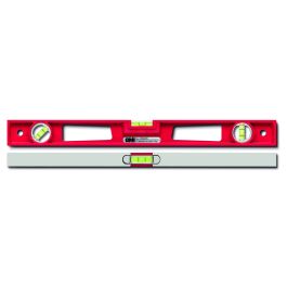 Alu-Guss-WW 80cm ROT-RAL3020 - 2 Durchgriffe, 2V-Libellen 90° und 45°