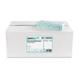 Kosmetikboxen 2-lagig, 100 % Zellstoff ,100 Tücher / Box, 40 Boxen / VE