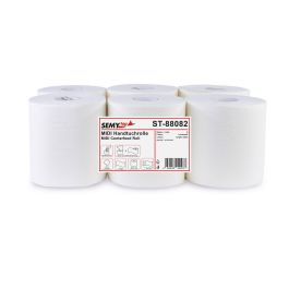 Handtuchrolle MIDI, 1-lagig, Zellstoff weiß ,Ø 20 cm, perforiert, 6 Rollen