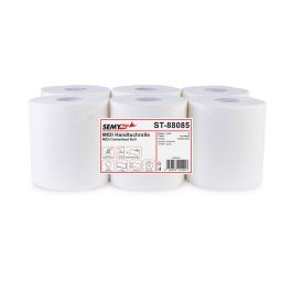 Handtuchrolle MIDI 20 cm, 2-lagig ,Zellstoff weiß Ø 19 cm, 6 Rollen
