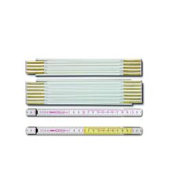 Holzgliedermaßstab WEIß/GELB 3m - BMI, verdeckte Nieten