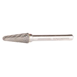 Hartmetall Frässtift  - Rundkegel • Kreuzverzahnung • LxØ 25x10 mm • max. 33.000 U/min