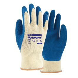 TOWA® Baumwoll-/Polyester-Strickhandschuhe PowerGrab® - natur/blau - Größe: 11