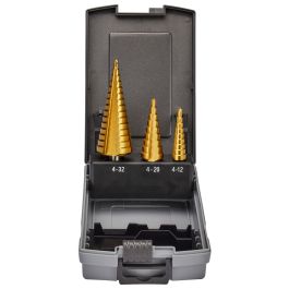 HSS Titan Stufenbohrer-Set - Ø 4-12, 4-20, 4-32mm • 1/4" 6-kant und Rundschaft