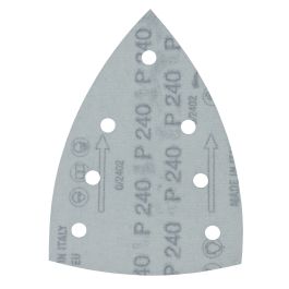 Schleifpapier A240 100x150mm Klett - 100x150 mm • Körnung A240 • Klett • 7 Loch • 10 Stück