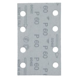 Schleifpapier A60 80x130mm Klett - 80x130 mm • Körnung A60 • Klett • 8 Loch • 10 Stück