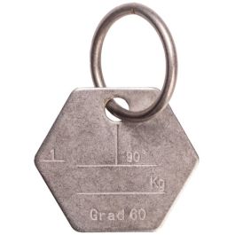 Prüfanhänger für Einstrang-Anschlagketten GK6, Edelstahl (mit Ring)