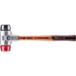 SIMPLEX-Schonhammer mit Aluminiumgehäuse und Holzstiel, Ø 40, Gummikomposition / Plastik