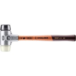 SIMPLEX-Schonhammer mit Aluminiumgehäuse und Holzstiel, Ø 40, Gummikomposition / Nylon