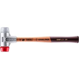 SIMPLEX-Schonhammer mit Aluminiumgehäuse und Holzstiel, Ø 30, TPE-mid / Plastik
