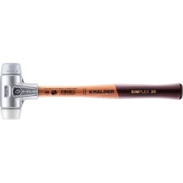 SIMPLEX-Schonhammer mit Aluminiumgehäuse und Holzstiel, Ø 30, TPE-Mid / Superplastik