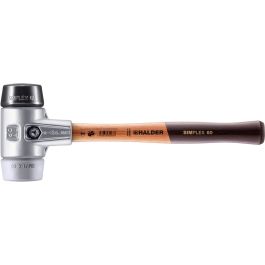 SIMPLEX-Schonhammer mit Aluminiumgehäuse und Holzstiel, Ø 60, Gummikomposition / TPE-mid