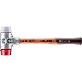 SIMPLEX-Schonhammer mit Aluminiumgehäuse und Holzstiel, Ø 40, TPE-mid / Plastik
