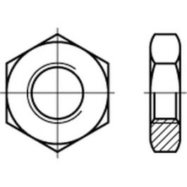 DIN 439 04 Form B - Fein Sechskantmuttern, niedrige Form, mit metrischem Feingewinde, mit Fasen - Abmessung: BM 20 x 1,5 VE=S (50 Stück )