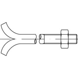 DIN 529 Mu Stahl Form C galvanisch verzinkt Steinschrauben, mit Spaltdolle, mit Sechskantmutter - Abmessung: CM 30 x 500 VE=S (1 Stück )