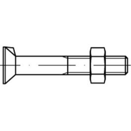 DIN 604 Mu Stahl Senkschrauben mit Nase, mit Sechskantmutter - Abmessung: M 6 x 30 VE=S (500 Stück )
