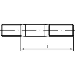 DIN 835 5.8 Stiftschrauben, Einschraubende = 2 d - Abmessung: M 12 x 25 VE=S (50 Stück )