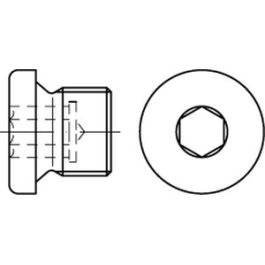 DIN 908 A 4 zyl.-Rohr G Verschlussschrauben mit Bund und Innensechskant,mit zyl. Rohrgewinde - Abmessung: G 2 A VE=S (1 Stück )