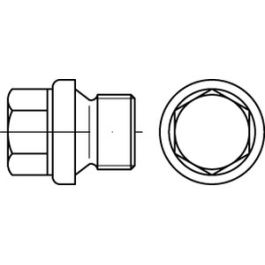 DIN 910 A 4 zyl.-Rohr G Verschlussschrauben mit Bund und Außensechskant, schwer, m. zyl. Rohrgew. - Abmessung: G 2 A VE=S (1 Stück )