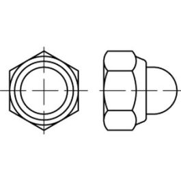 ~DIN 986 A 2 Sechskant-Hutmuttern mit Klemmteil mit nichtmetallischem Einsatz - Abmessung: M 16 VE=S (25 Stück )