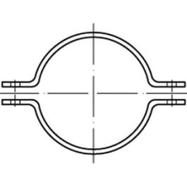 DIN 3567 1.4571 (A5) Form A Rohrschellen, gleichschenkelig - Abmessung: A 220 / NW 200 VE=S (1 Stück )