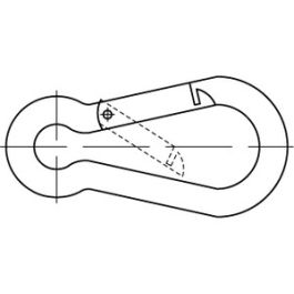 DIN 5299 Stahl Form C galvanisch verzinkt Karabinerhaken, birnenförmig - Abmessung: C 100 x 10 VE=S (50 Stück )