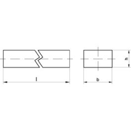 DIN 6880 Stahl C45+C Keilstahl - Abmessung: 36 x 20 x 1000 VE=S (1 Stück )