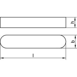 DIN 6885 Stahl C45+C Form A Passfedern, hohe Form, rundstirnig ohne Bohrung(en) - Abmessung: A 18 x 11 x 60 VE=S (10 Stück )