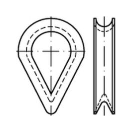 DIN 6899 Stahl Form BF galvanisch verzinkt Kauschen für Faserseile, mittelschwer mit tiefer Rille - Abmessung: BF 11 / RW12 VE=S (50 Stück )