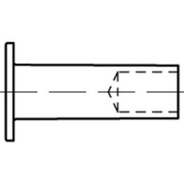 DIN 7338 Kupfer Form B Niete für Brems- und Kupplungsbeläge, Halbhohlniete - Abmessung: B 8 x 30 VE=S (100 Stück )