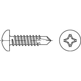 ISO 15481 Stahl, geh. H galvanisch verzinkt Flachkopf-Bohrschrauben mit Blechschraubengew., Phillips-KS H - Abmessung: ST 6,3 x 100 -H VE=S (100 Stück )