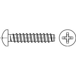 ISO 7049 Stahl, geh. Form F galvanisch verzinkt Linsenkopf-Blechschrauben mit Zapfen, mit Phillips-Kreuzschlitz H - Abmessung: F 4,8 x 16 -H VE=K (100 Stück )