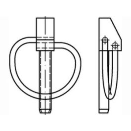 ~DIN 11023 Stahl galvanisch verzinkt Klappstecker (Klappsplinte), leichte Ausführung, ohne drittes Loch - Abmessung: 10 x 42 VE=S (50 Stück )