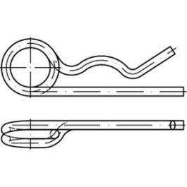 DIN 11024 A 4 Federstecker - Abmessung: 8 / 45,1-56 VE=S (10 Stück )