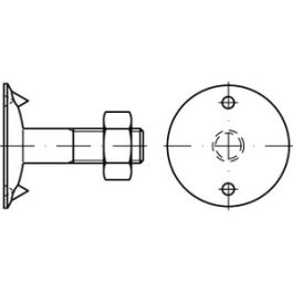 DIN 15237 Mu 3.6 Tellerschrauben mit Tellerscheibe, mit Sechskantmutter - Abmessung: M 12 x 60 VE=S (100 Stück )