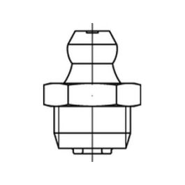 DIN 71412 A 4 Form A-M Kegelschmiernippel, kurz, mit Sechskant, Kegelkopf gerade/axial,mit Kegelgew. - Abmessung: AM 10 x 1 SW11 VE=S (25 Stück )